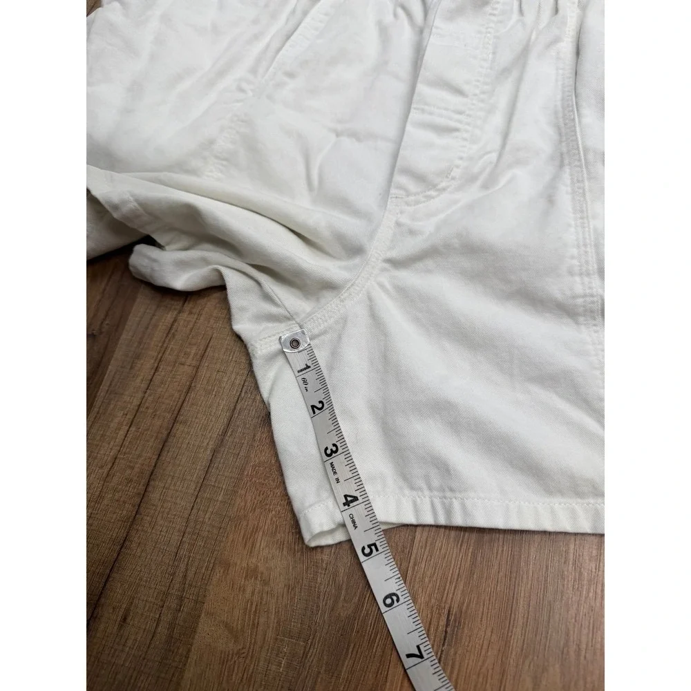 Vintage Reebok Athletic Department White Cotton Shorts Men's L Drawstring Logo